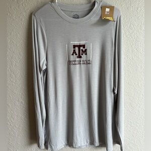 NWT Texas A&M Aggies RIVALRY THREADS Gray Long Sleeve Performance T-Shirt Small